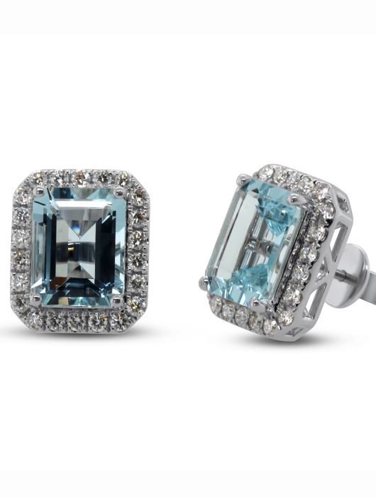 ronan campbell bespoke aquamarine diamond earrings