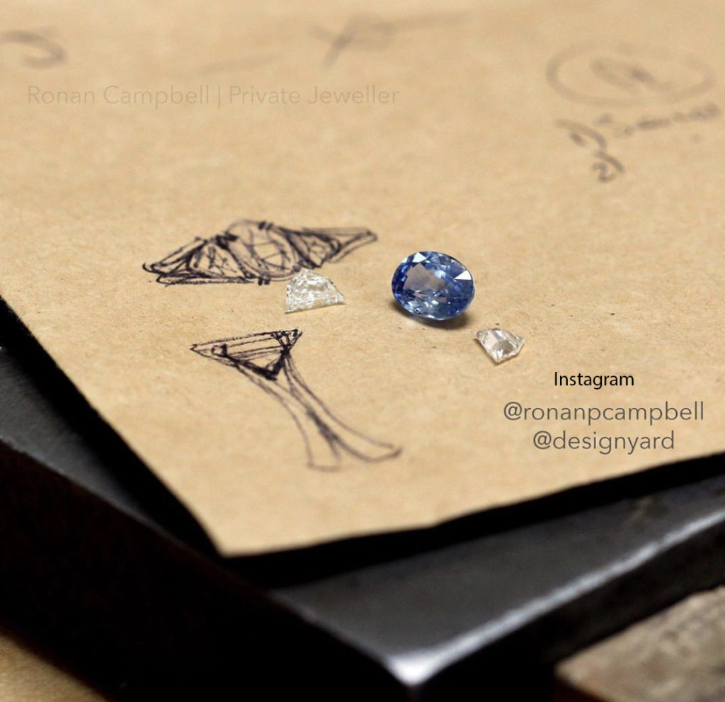 engagement rings custom made by ronan campbell bespoke sapphire diamond designyard