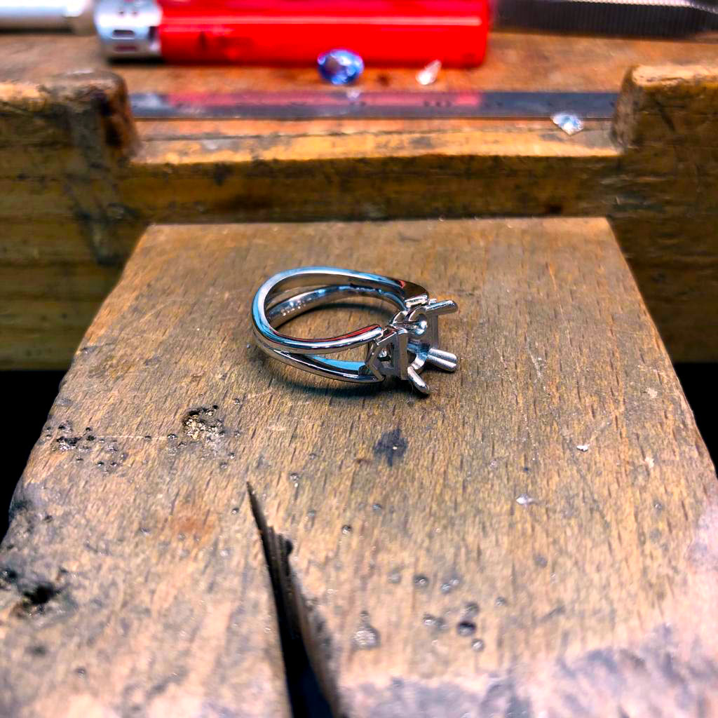 engagement rings custom made by ronan campbell bespoke sapphire diamond designyard dublin ireland