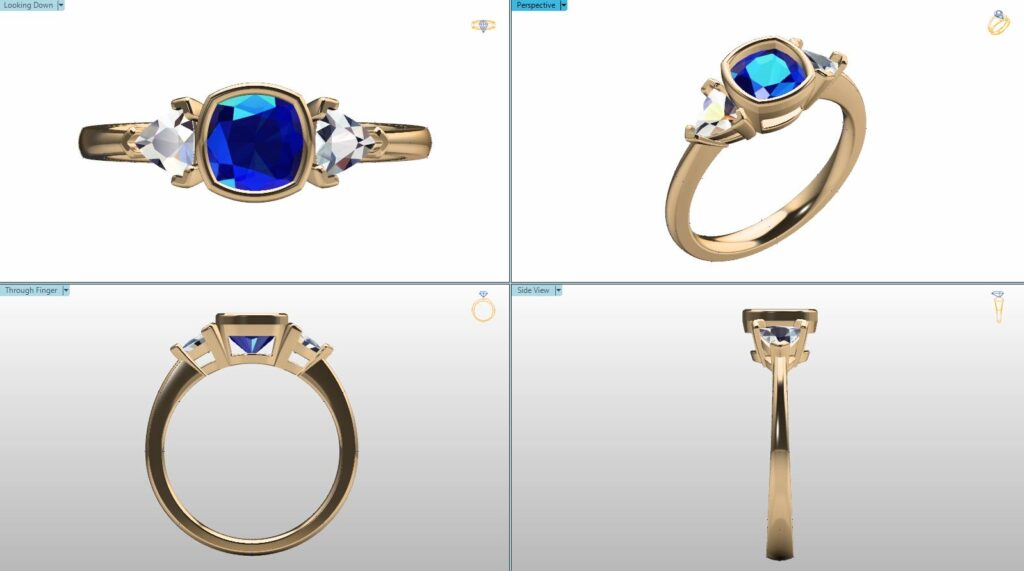 ronan campbell bespoke sapphire diamond engagement ring design designyard dublin ireland custom made engagement rings