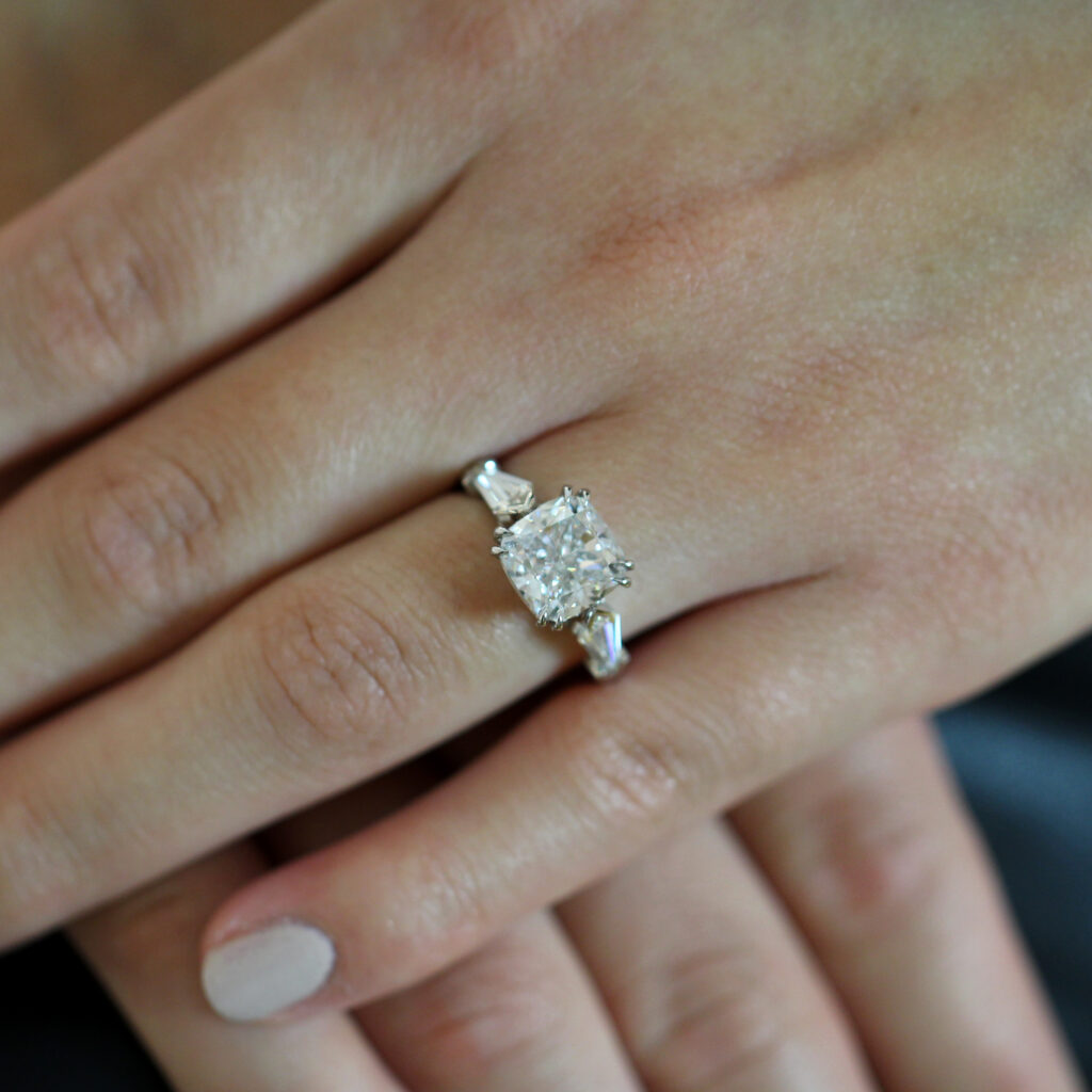 ronan campbell cushion cut 4ct diamond engagement ring designyard contemporary jewellery gallery dublin ireland